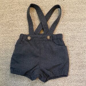 NWOT Boboli Charcoal Suspender Shorts